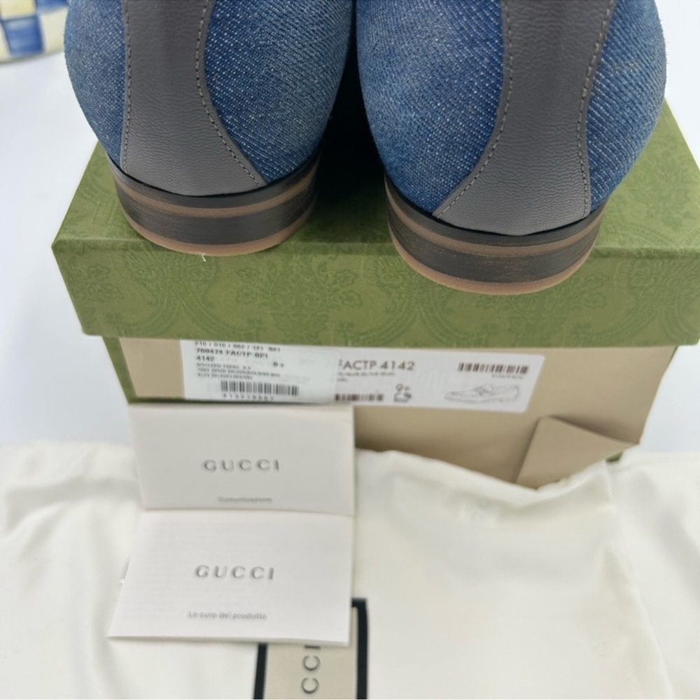 Men’s Gucci horse bit denim loafers size 9.5 fits 10.5 US made in Italy - Picture 6 of 9